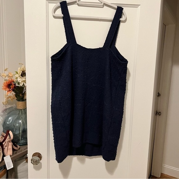 Abercrombie & Fitch Navy Blue Tweed Mini Dress with Pockets XLarge NWOT - Picture 4 of 7